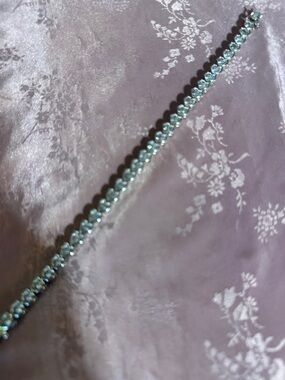 Sterling silver and heart CZ tennis bracelet